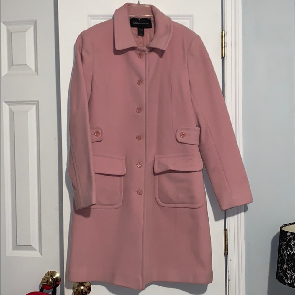 Vince Camuto Women's Pink Wool-Blend Single-Breasted Coat